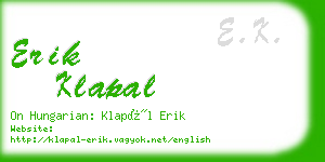 erik klapal business card